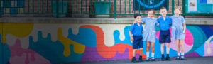 St Joan of Arc Haberfield students standing on school grounds