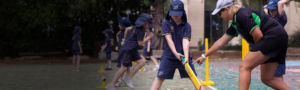 St Joan of Arc Haberfield students playing cricket at school